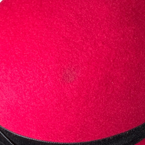 LAURA ASHLEY Vintage 80s Red Wool‎ Felt Hat Bowler Cloche UK Made Mother & Child main image 10
